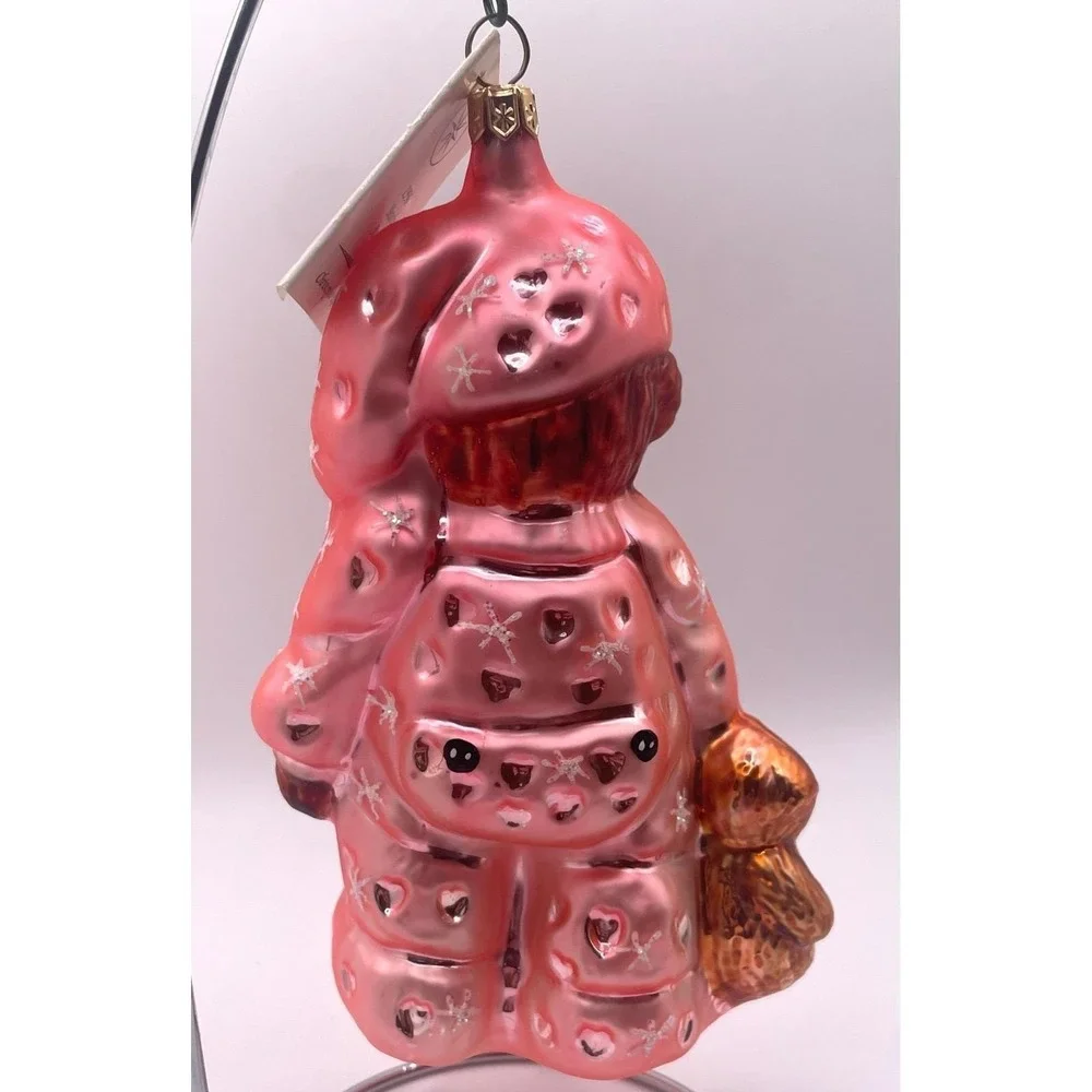 Christopher Radko Bearly‎ Awake Bear Pink Pajamas Christmas Ornament With Box